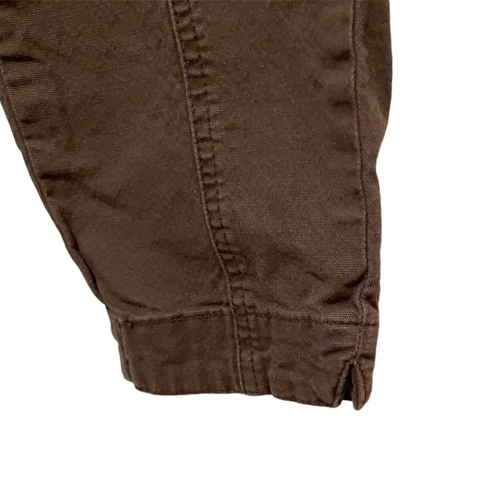 Prana Women’s Cropped Tan Pants Mid Rise Organic Cotton Blend size 6 Snap Fly - Picture 5 of 9